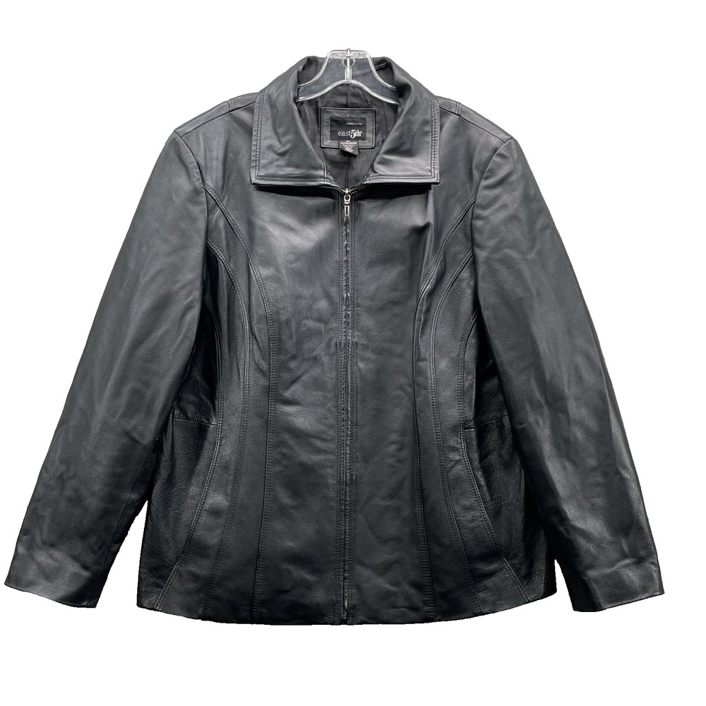 East 5th Leather Jacket Womens 1x Zip Up 90s Classic Moto Chic Streetwear Biker‎